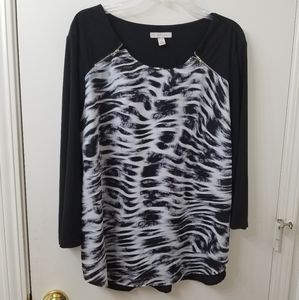 Dress Barn XL, 3/4 sleeve blouse.